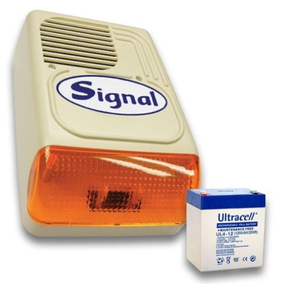 Signal PS-128-1 sziréna + 12V4Ah akku szett