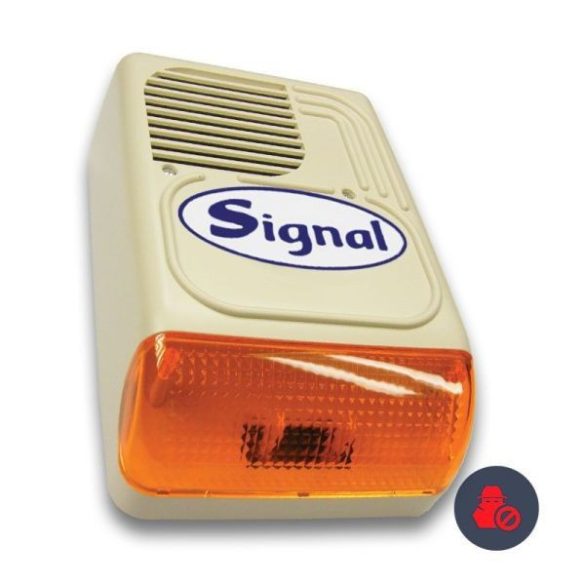 Signal PS-128-1S (korábban PS-128ASZ/Signal) kültéri hang-fényjelző (beépített kifújásvédelmi panel)